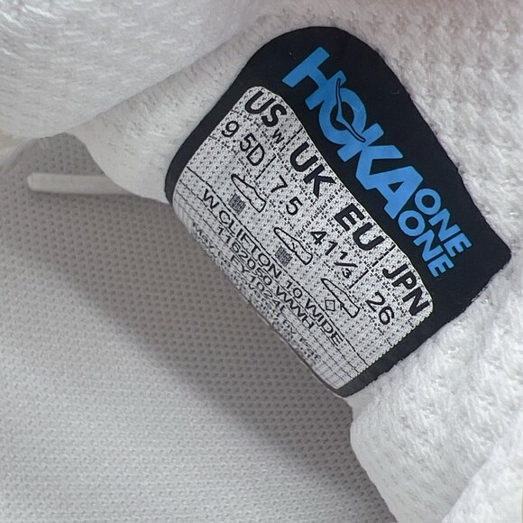 Hoka One One Clifton 10 Running Shoe Sneaker White Womens US 9.5 D Wide - Picture 13 of 13